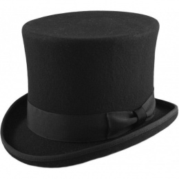 Boys Black Premium Wool Tall Top Hat